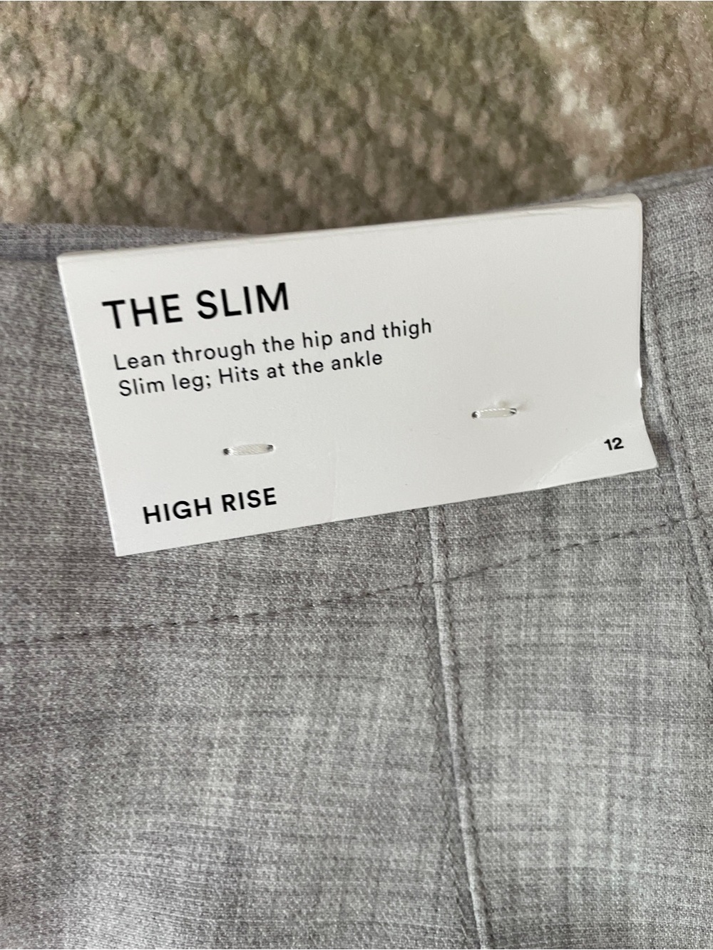 NWT Ann Taylor The Slim light gray straight leg trousers 12 - Picture 4 of 4